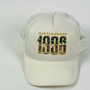 Vintage Florida Souvenir 1996 Beige Mesh Snapback Trucker Adjustable Cap